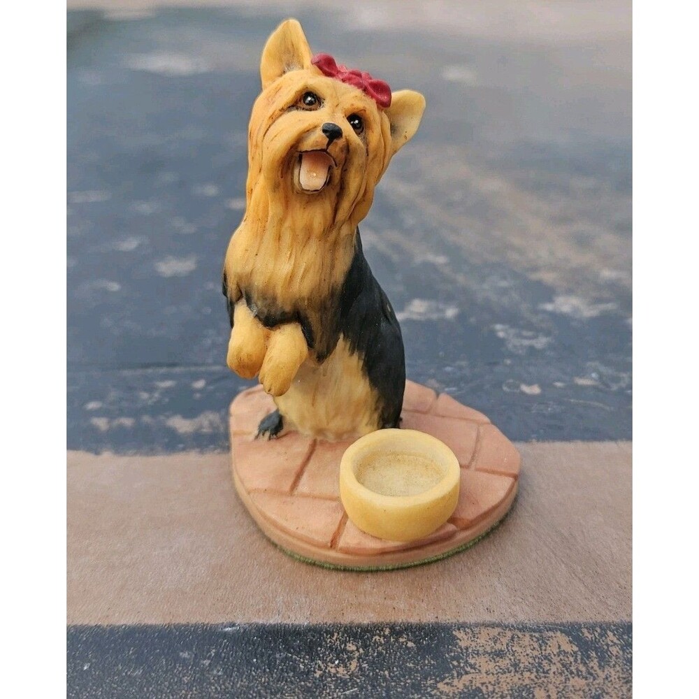 Aynsley MasterCraft Yorkie Dog Figurine 1985 England Yorkshire Terrier Red...